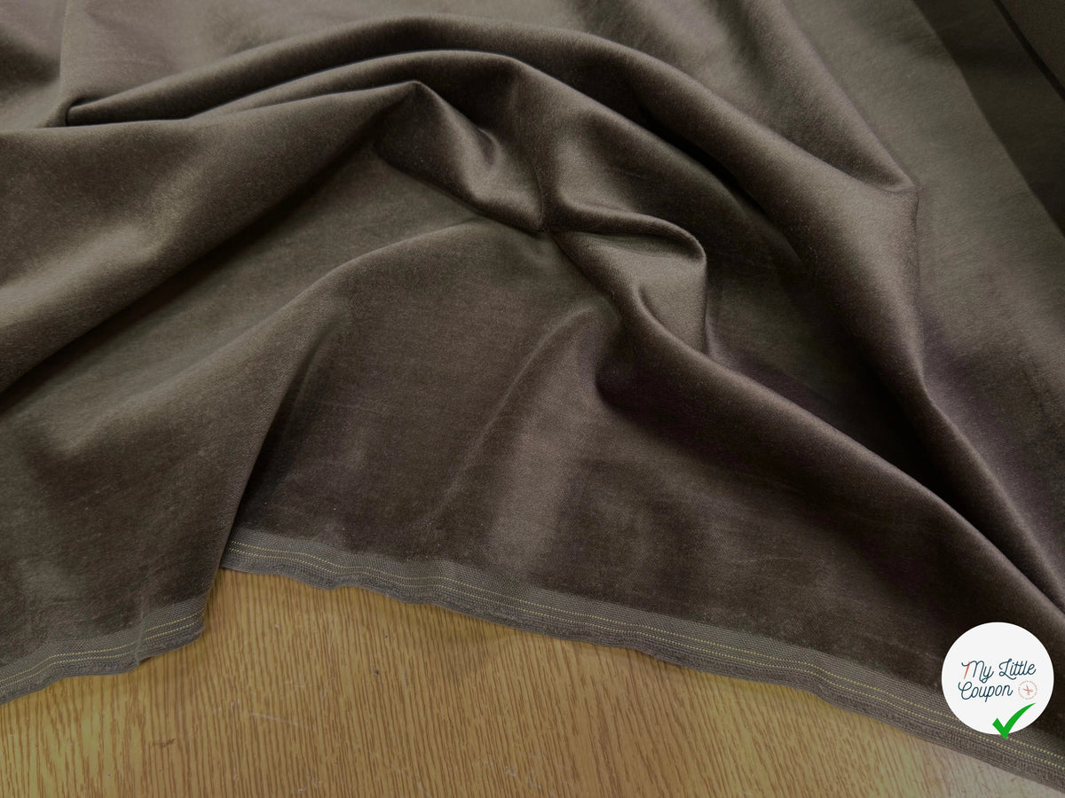 VELOURS DE COTON FAUX-UNI BRUN 100% COTON - My Little Coupon