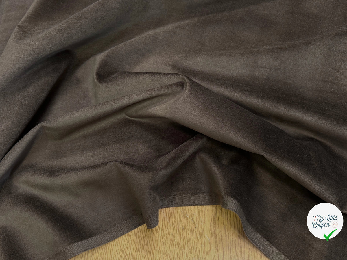 VELOURS DE COTON FAUX-UNI BRUN 100% COTON - My Little Coupon