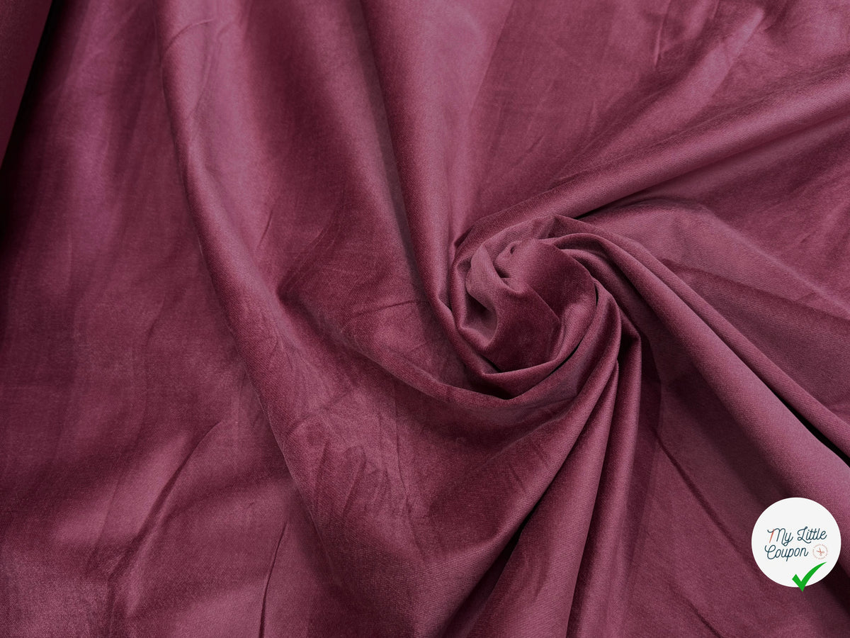 VELOURS DE COTON FAUX-UNI STRETCH BORDEAUX 98% COTON - My Little Coupon