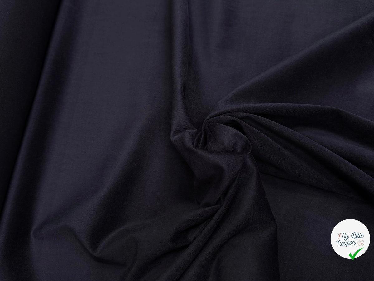 VELOURS DE COTON FAUX-UNI STRETCH VIOLET FONCÉ 98% COTON - My Little Coupon