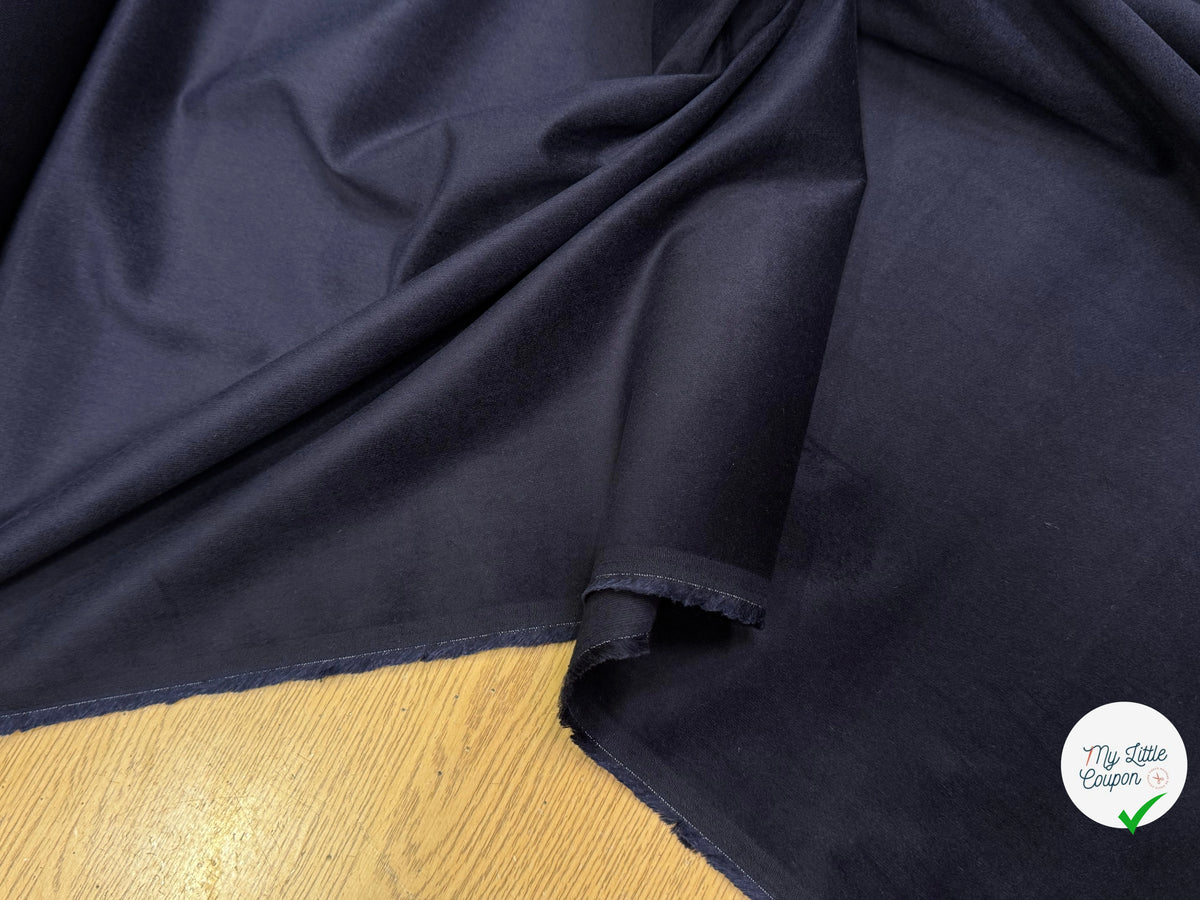 VELOURS DE COTON FAUX-UNI STRETCH VIOLET FONCÉ 98% COTON - My Little Coupon