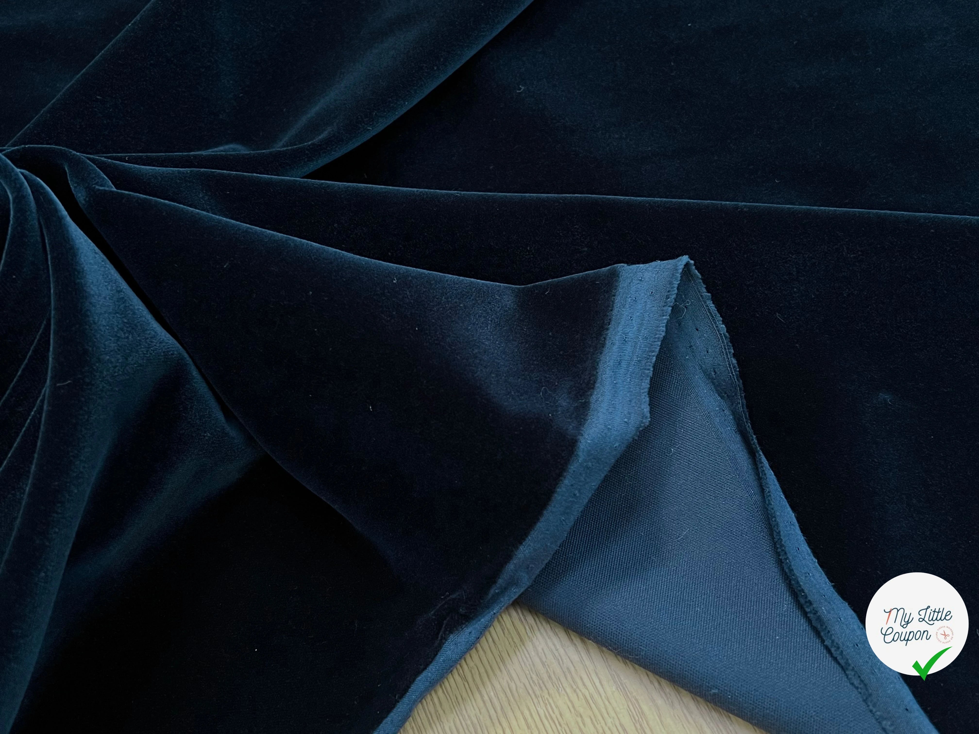 VELOURS DE COTON LISSE BLEU NUIT 100% COTON - My Little Coupon