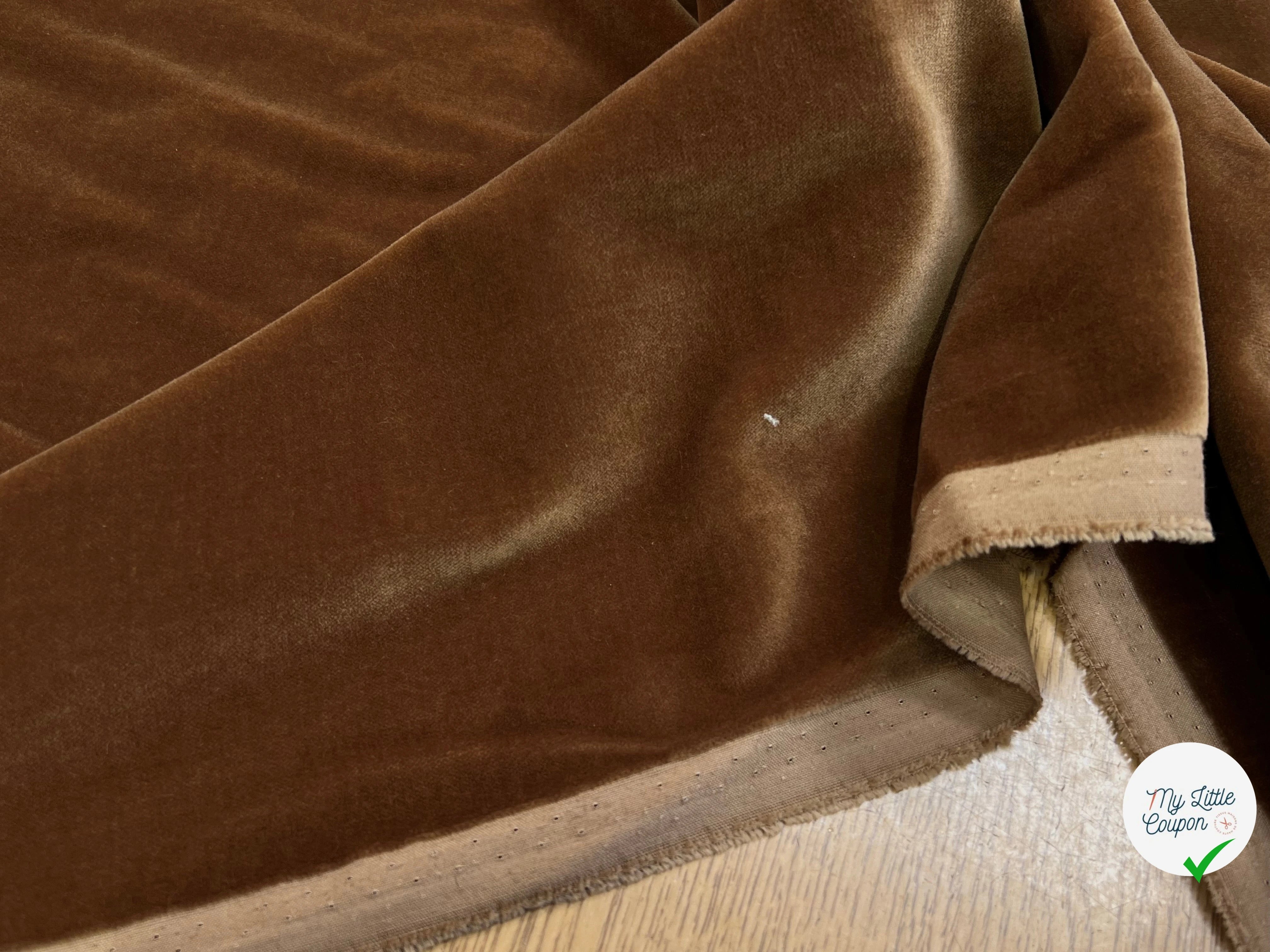 VELOURS DE COTON LISSE CARAMEL 100% COTON - My Little Coupon