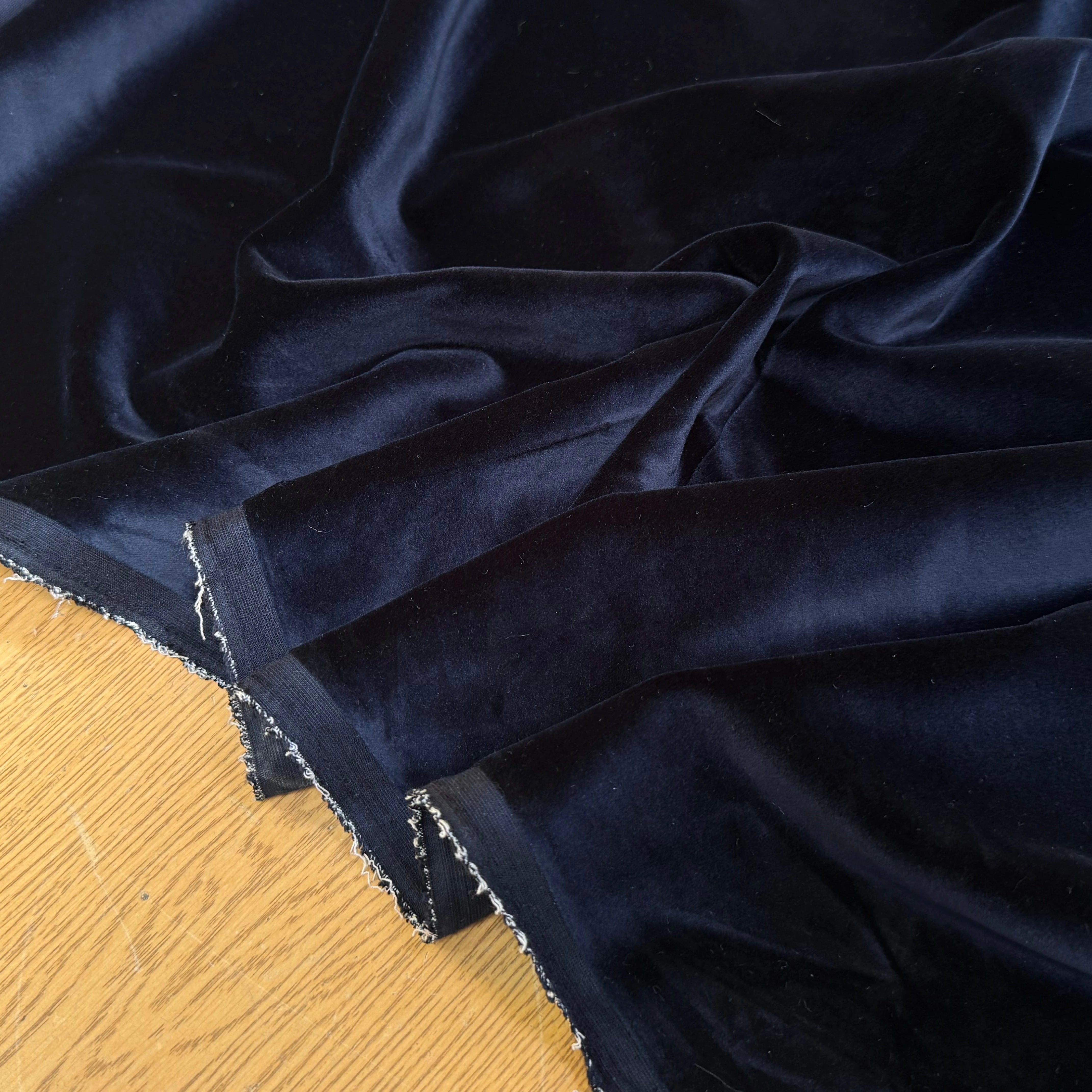VELOURS DE COTON LISSE TOUT DOUX BLEU MARINE ULTRA BEAU - My Little Coupon