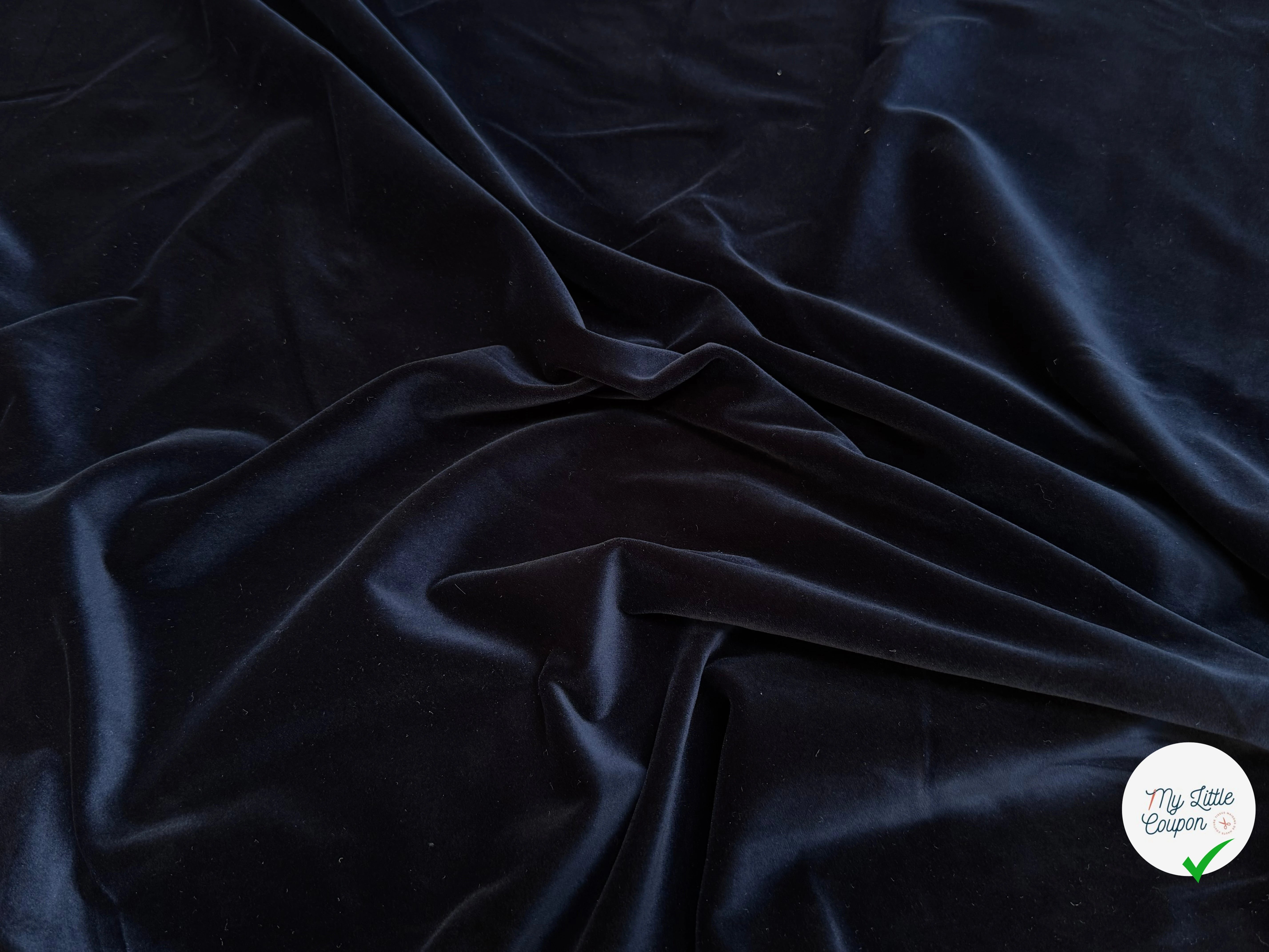 VELOURS DE COTON LISSE TOUT DOUX BLEU MARINE ULTRA BEAU - My Little Coupon