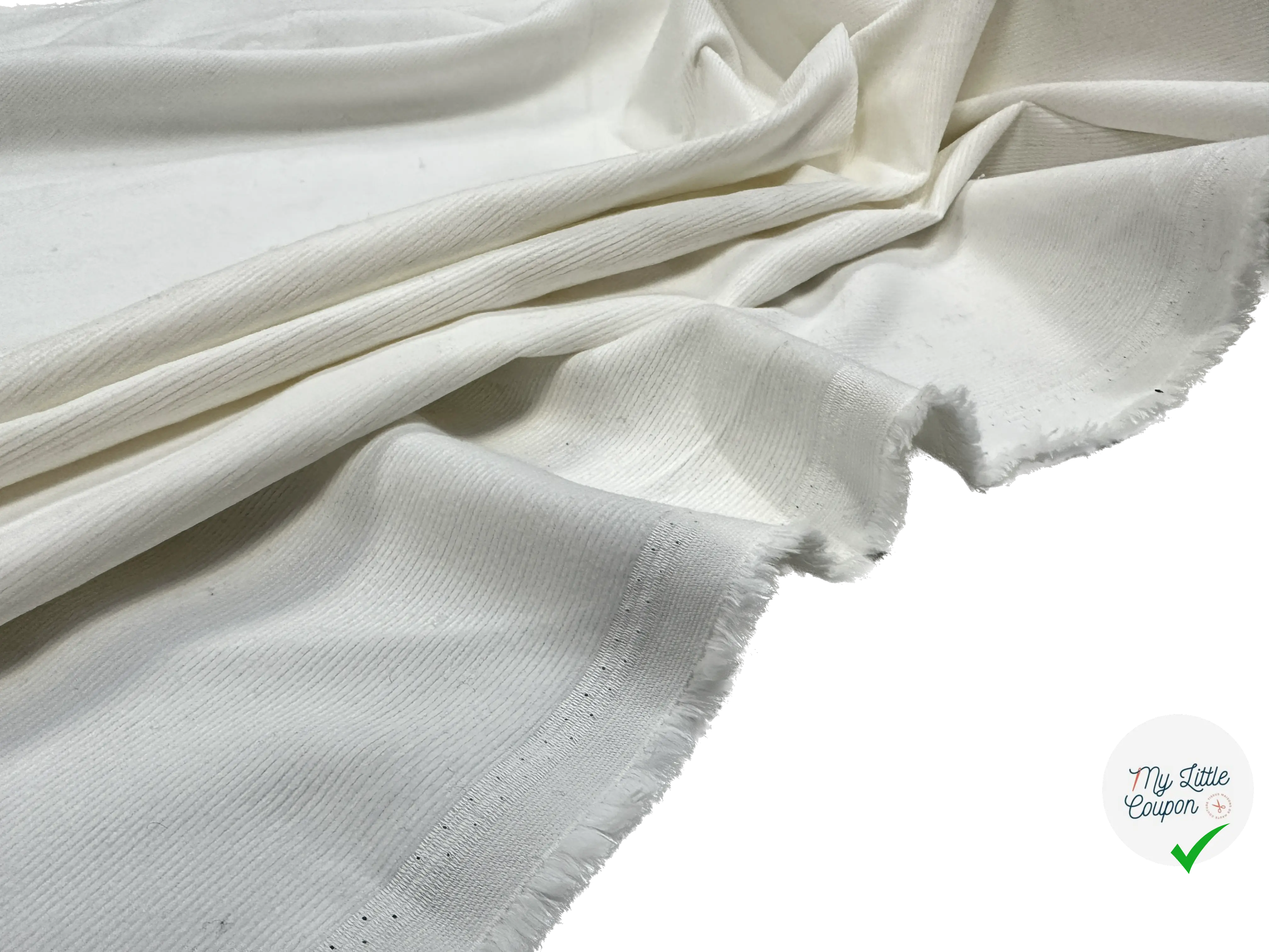 VELOURS MILLE RAIES BLANC - My Little Coupon