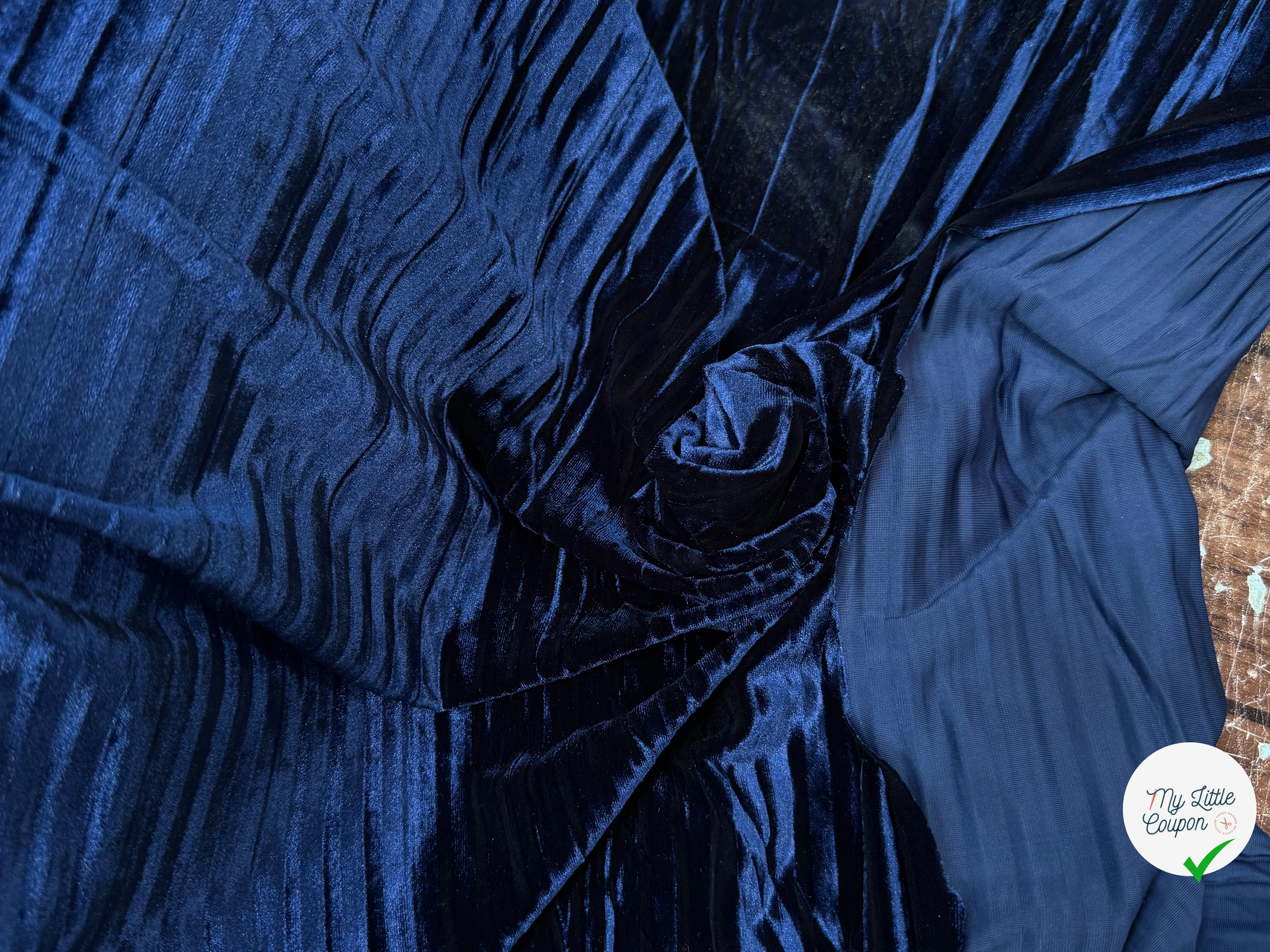VELOURS PLISSÉ DARK BLUE - My Little Coupon