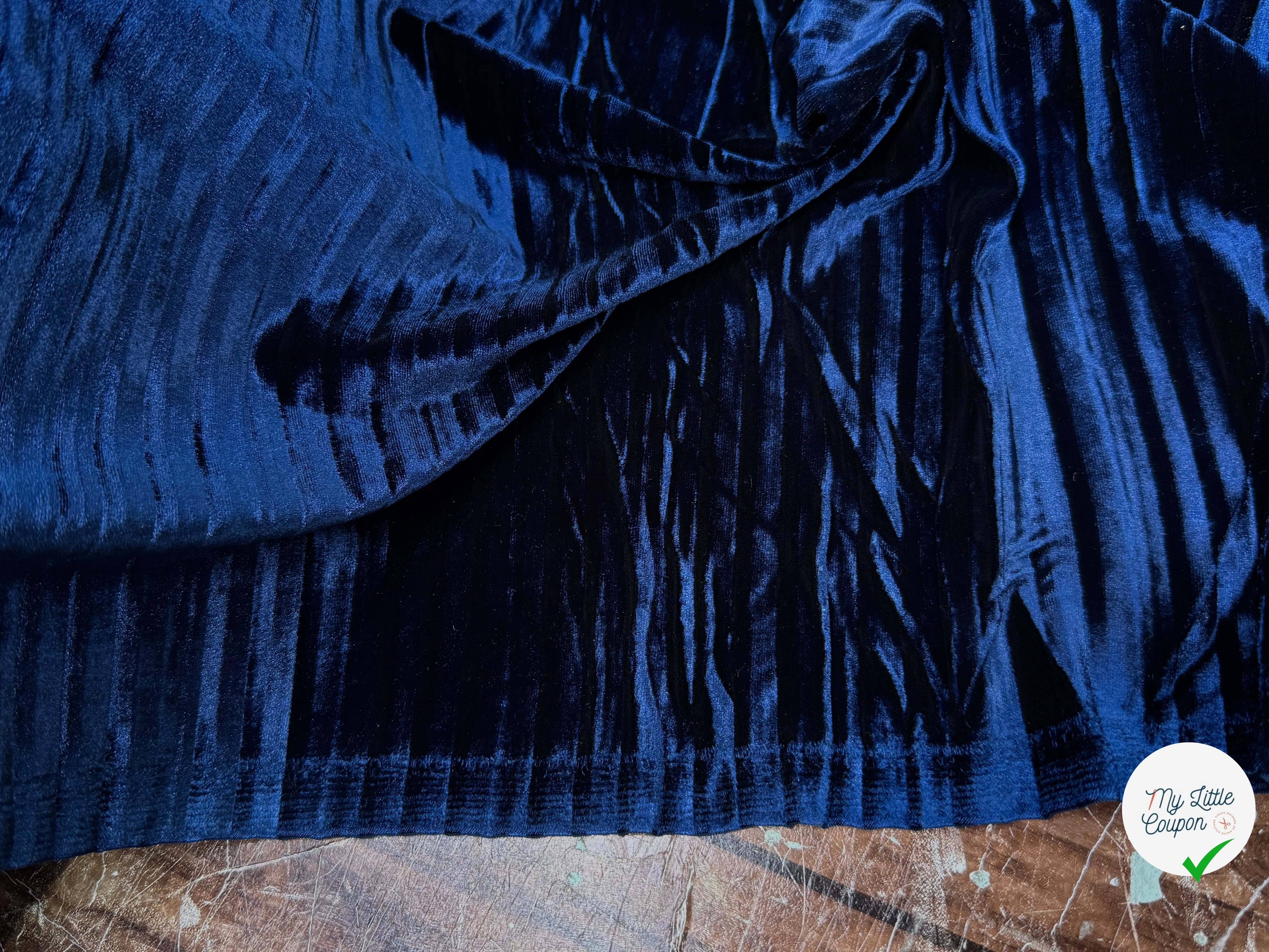 VELOURS PLISSÉ DARK BLUE - My Little Coupon