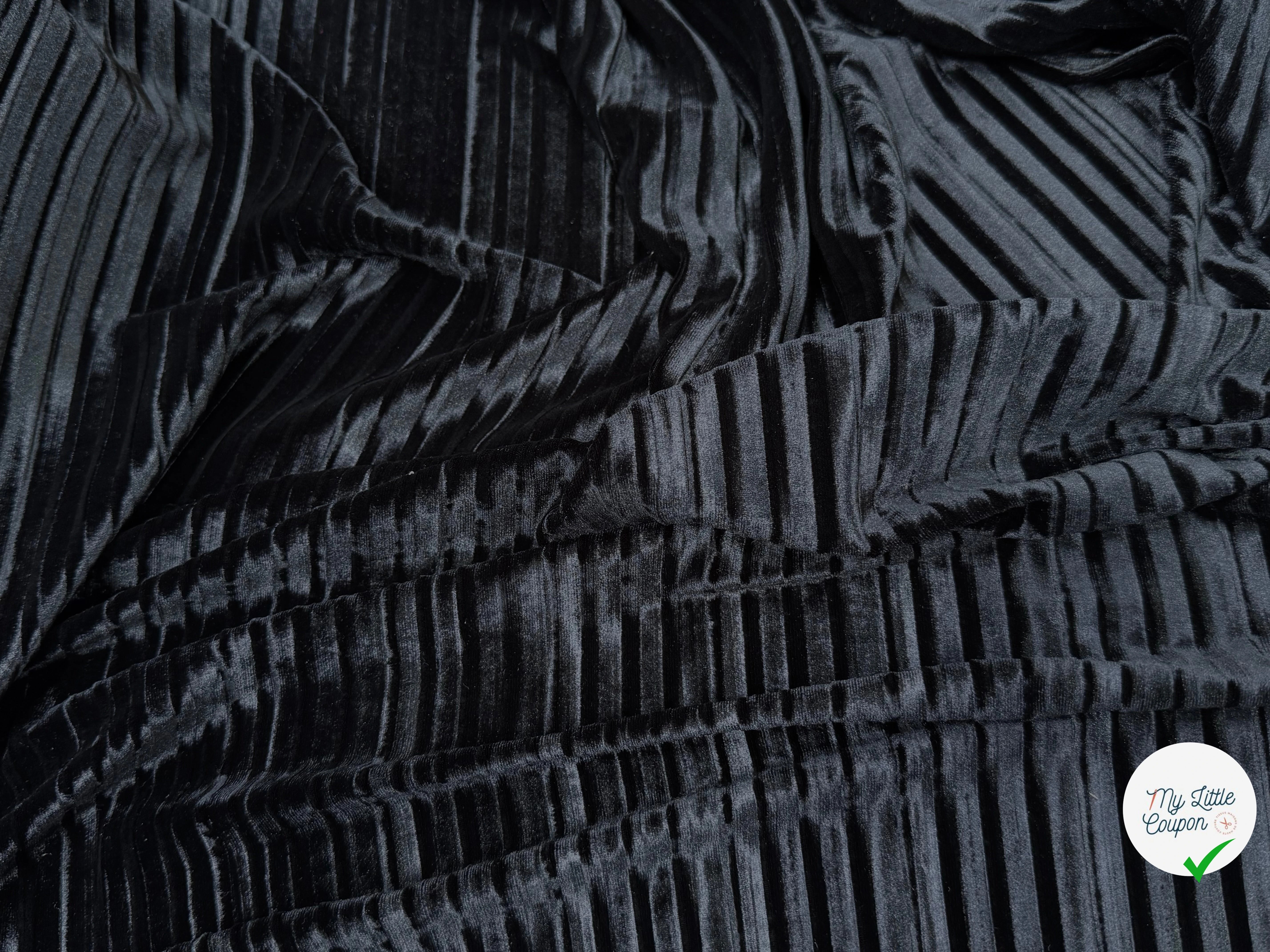 VELOURS PLISSÉ DEEP BLACK - My Little Coupon