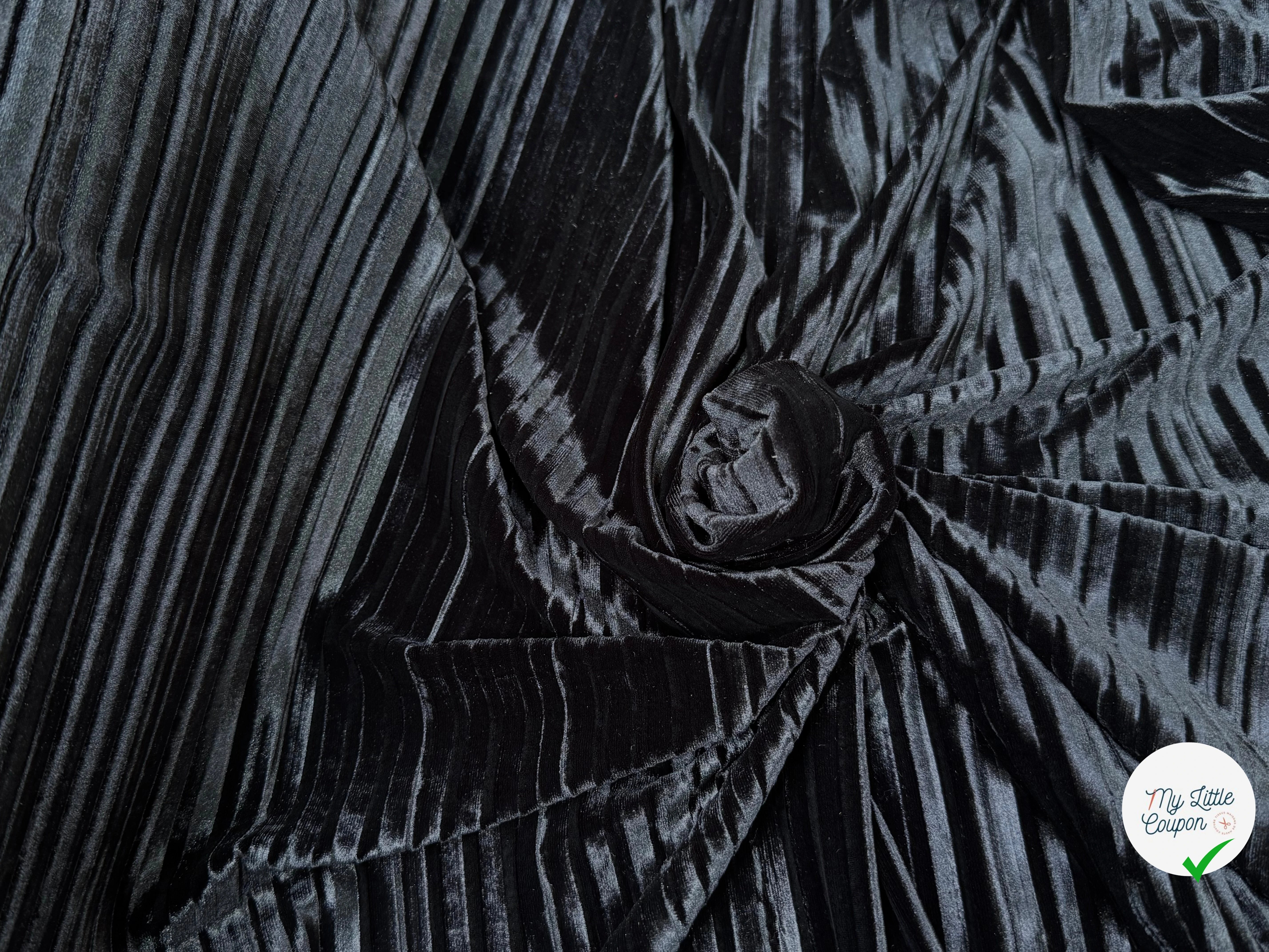 VELOURS PLISSÉ DEEP BLACK - My Little Coupon