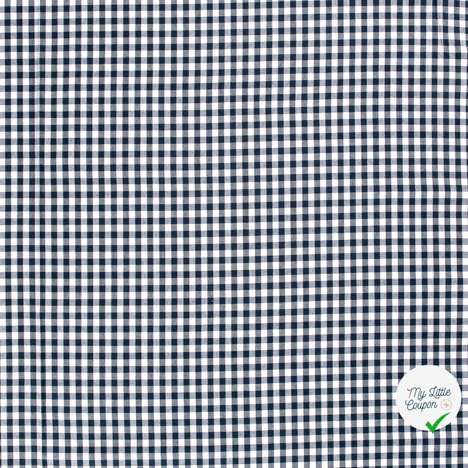 VICHY CARREAUX MOYENS COTON BLEU MARINE - My Little Coupon