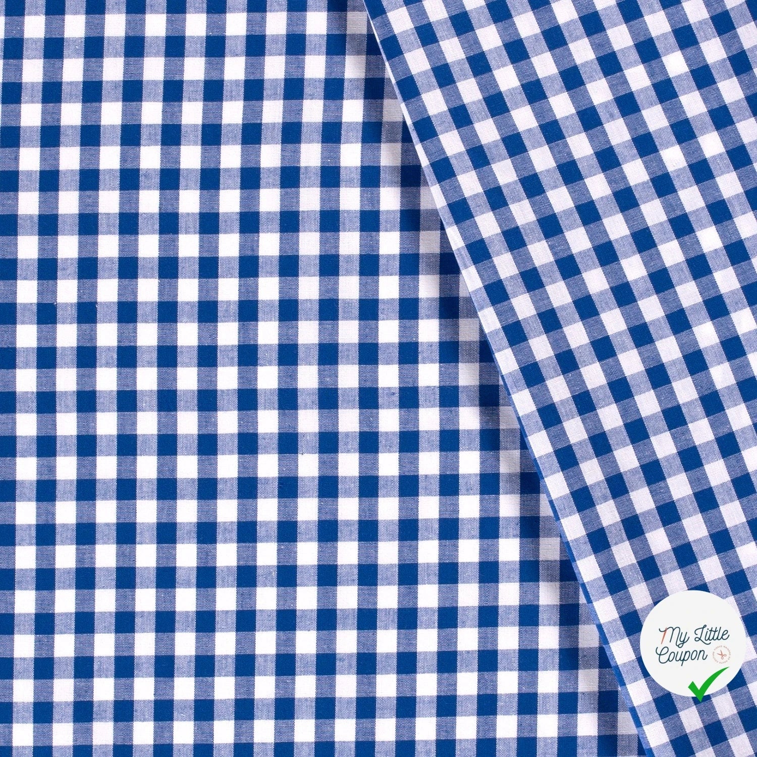 VICHY CARREAUX MOYENS COTON COBALT - My Little Coupon
