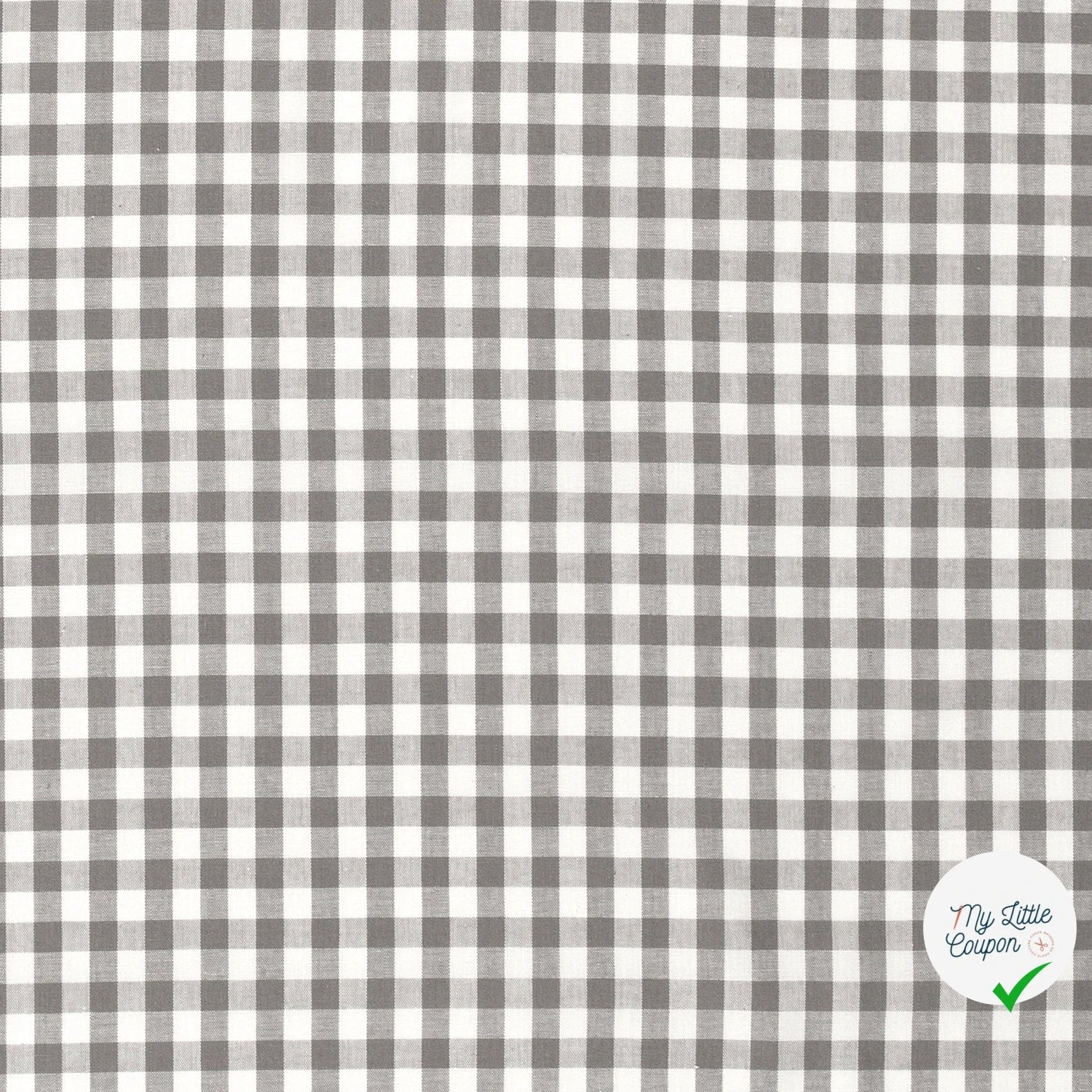 VICHY CARREAUX MOYENS COTON GRIS FONCÉ - My Little Coupon