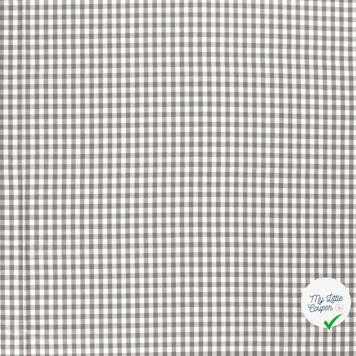 VICHY CARREAUX MOYENS COTON GRIS FONCÉ - My Little Coupon