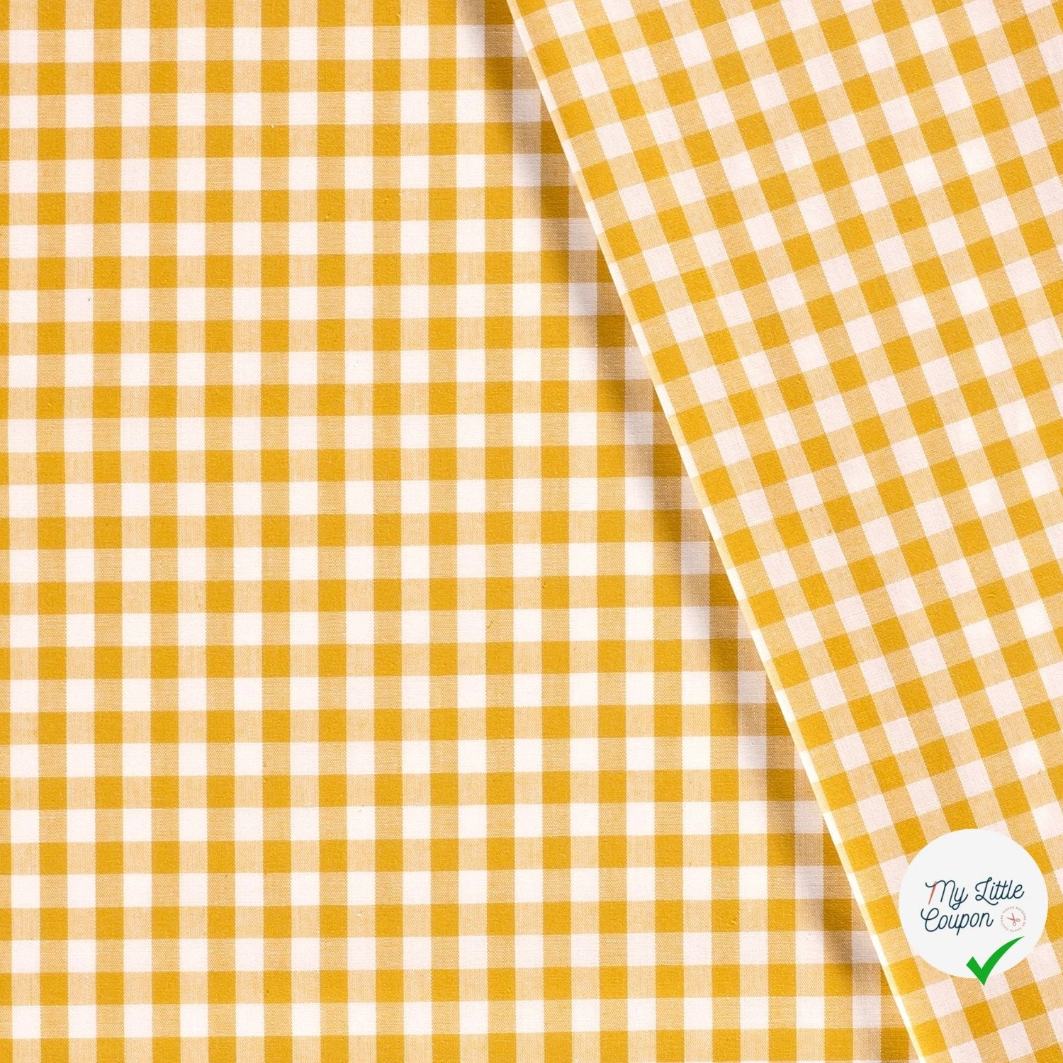 VICHY CARREAUX MOYENS COTON OCRE - My Little Coupon