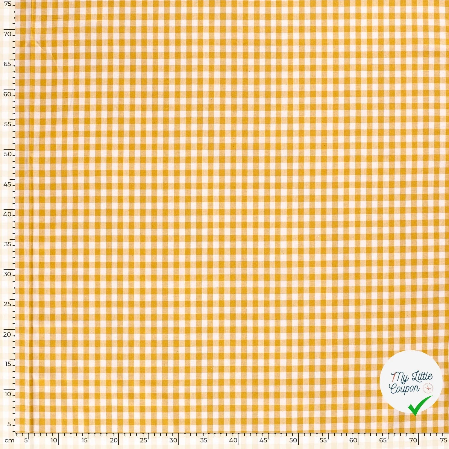 VICHY CARREAUX MOYENS COTON OCRE - My Little Coupon