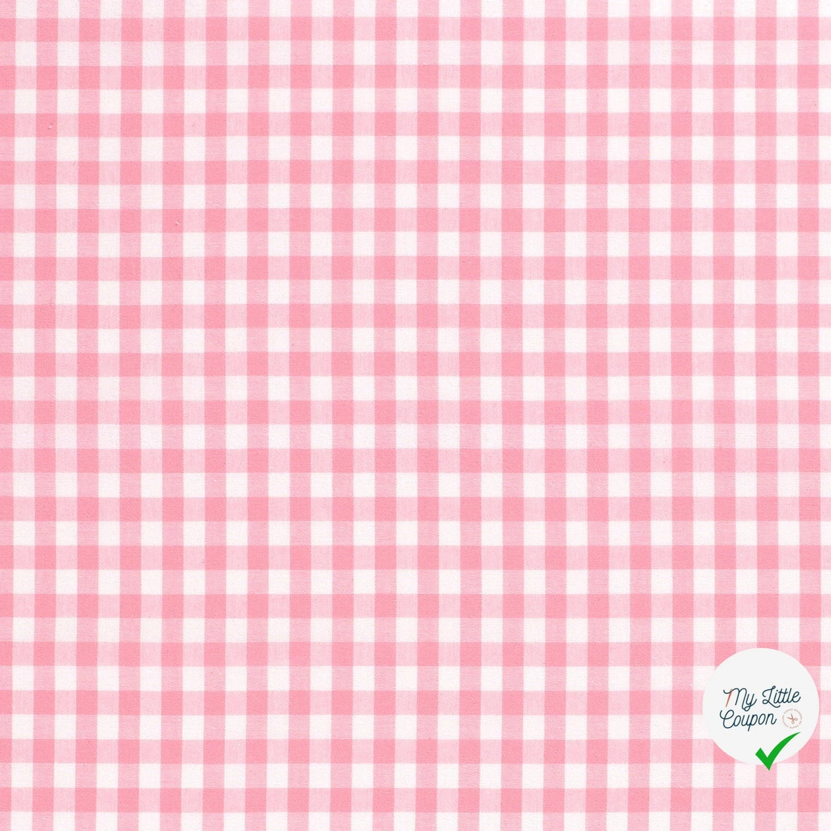 VICHY CARREAUX MOYENS COTON ROSE CLAIR - My Little Coupon
