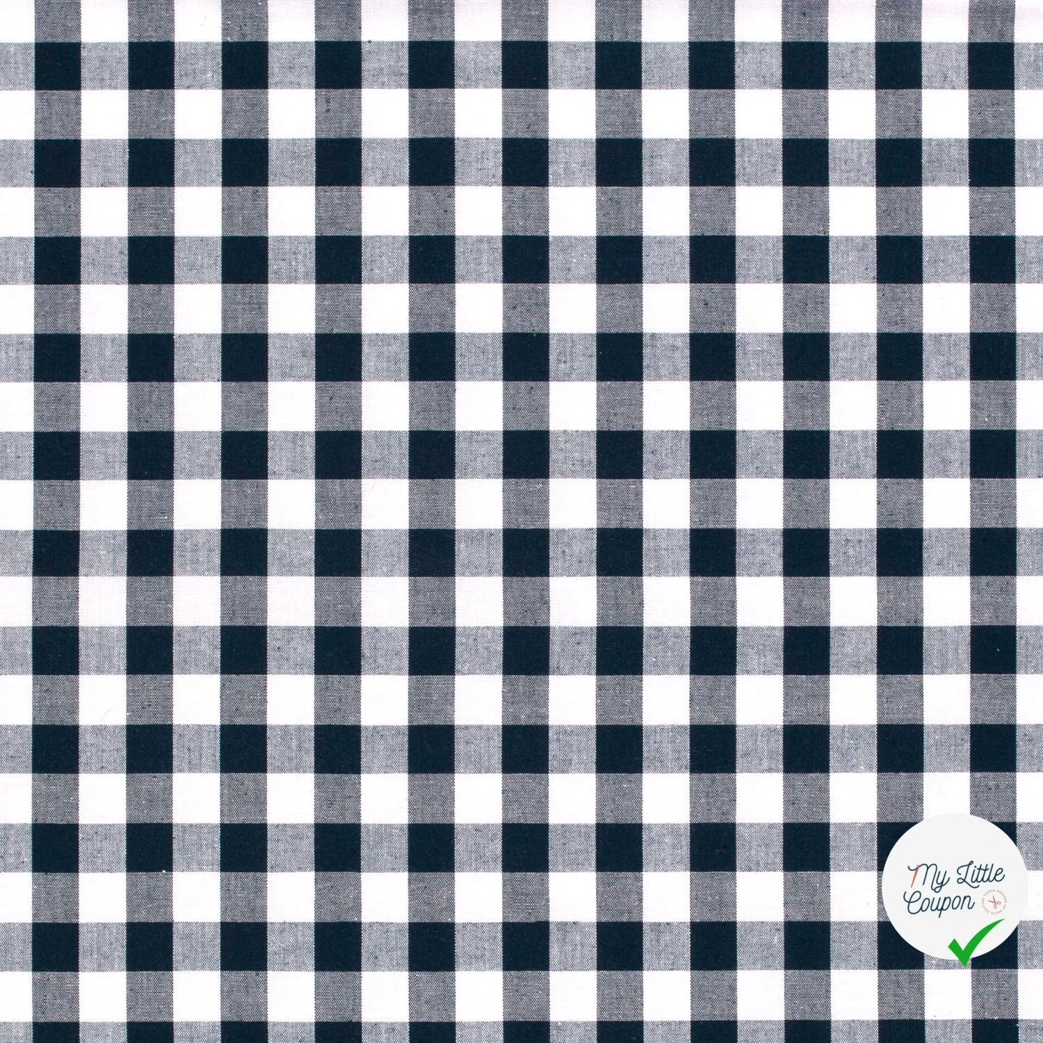 VICHY GROS CARREAUX COTON BLEU MARINE - My Little Coupon