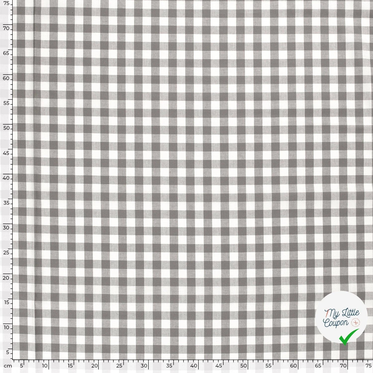 VICHY GROS CARREAUX COTON GRIS FONCÉ - My Little Coupon