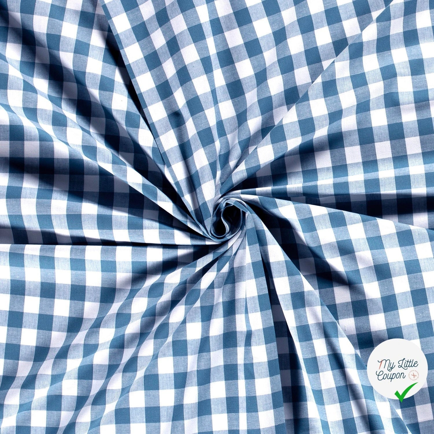 VICHY GROS CARREAUX COTON INDIGO - My Little Coupon