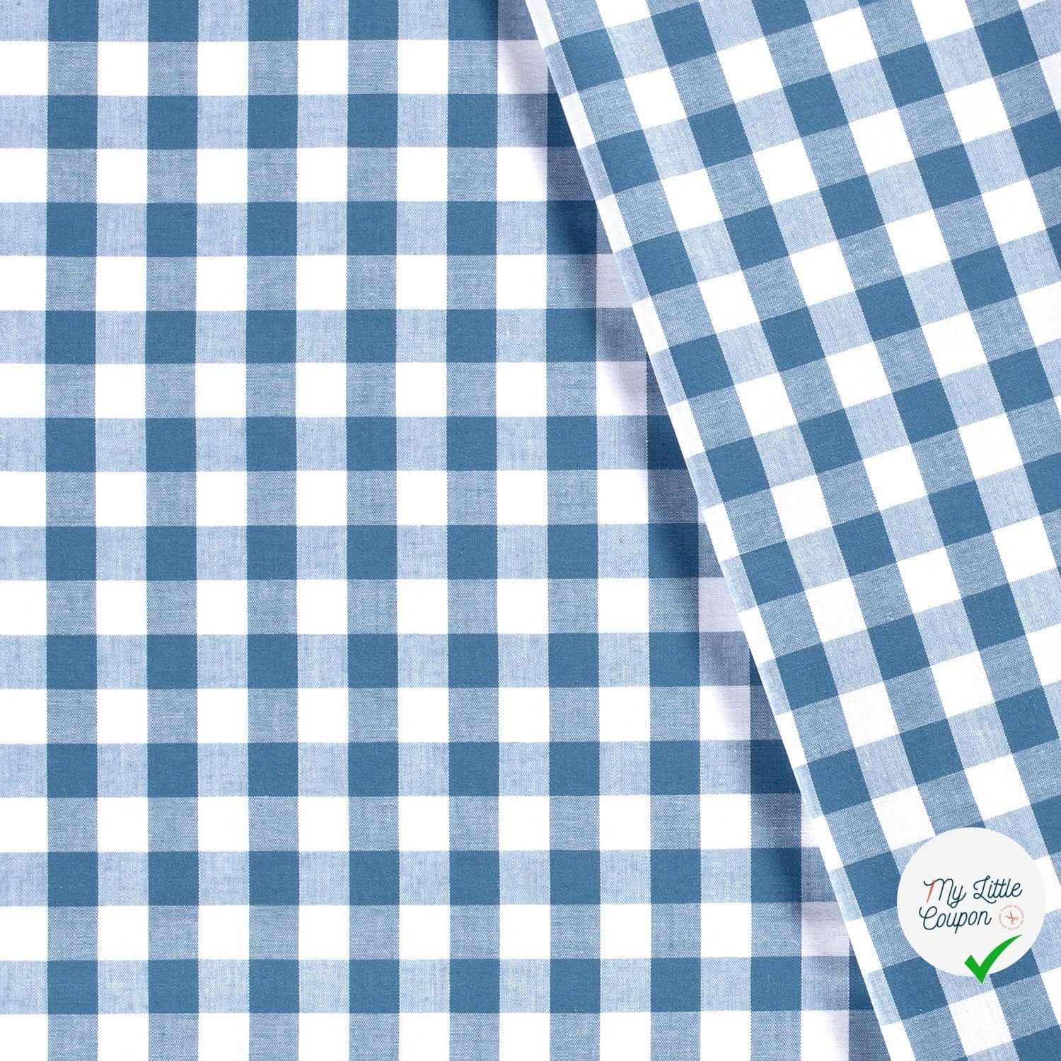 VICHY GROS CARREAUX COTON INDIGO - My Little Coupon