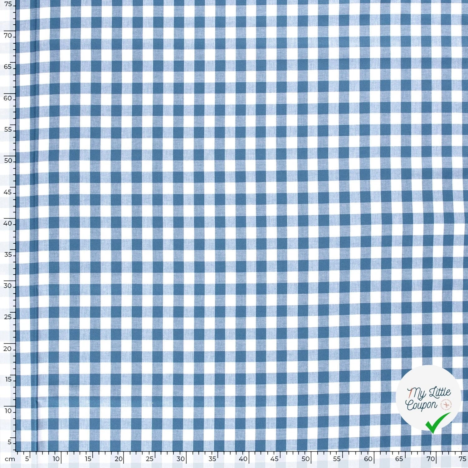 VICHY GROS CARREAUX COTON INDIGO - My Little Coupon