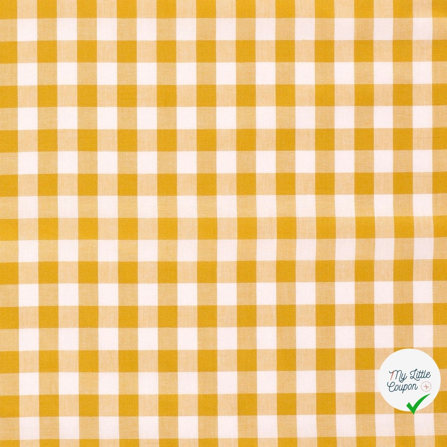VICHY GROS CARREAUX COTON OCRE - My Little Coupon