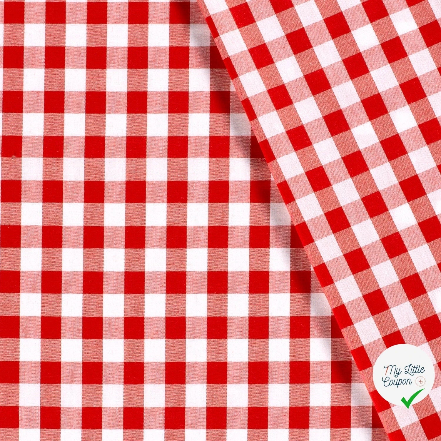 VICHY GROS CARREAUX COTON ROUGE - My Little Coupon
