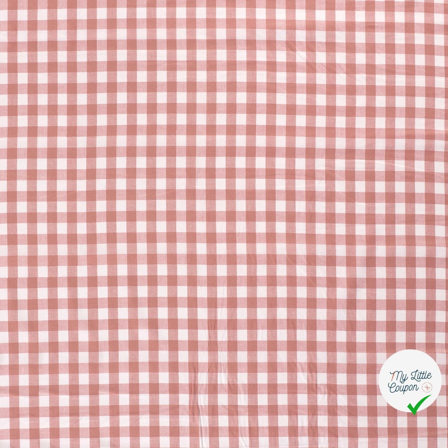 VICHY GROS CARREAUX COTON VIEUX ROSE - My Little Coupon