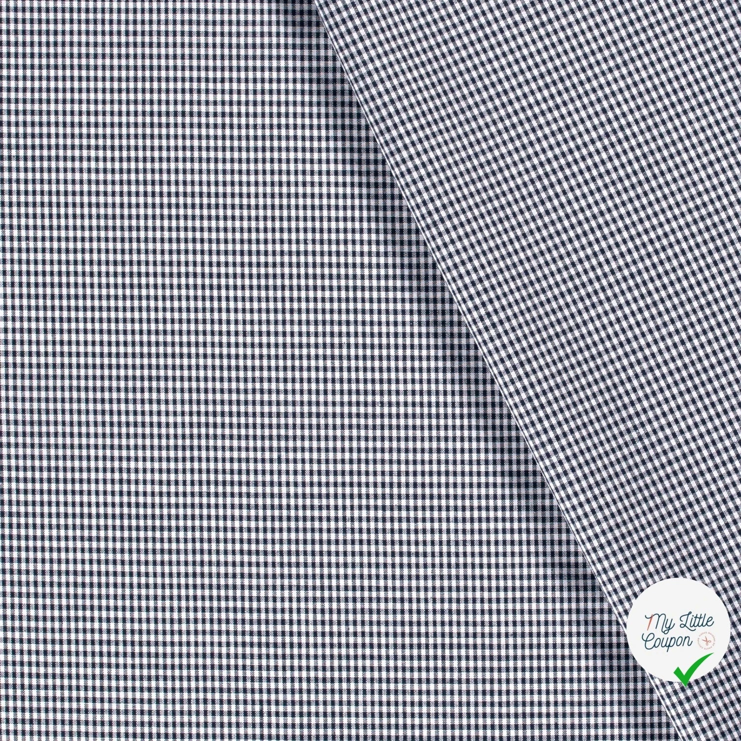 VICHY MINI CARREAUX COTON BLEU MARINE - My Little Coupon