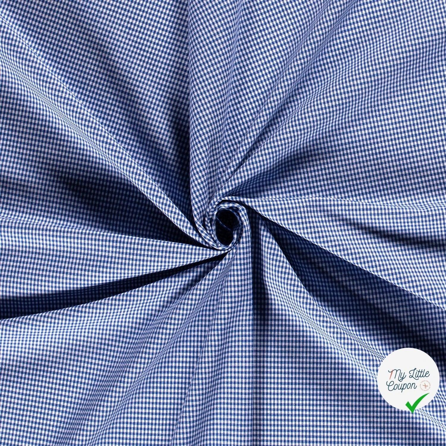VICHY MINI CARREAUX COTON COBALT - My Little Coupon