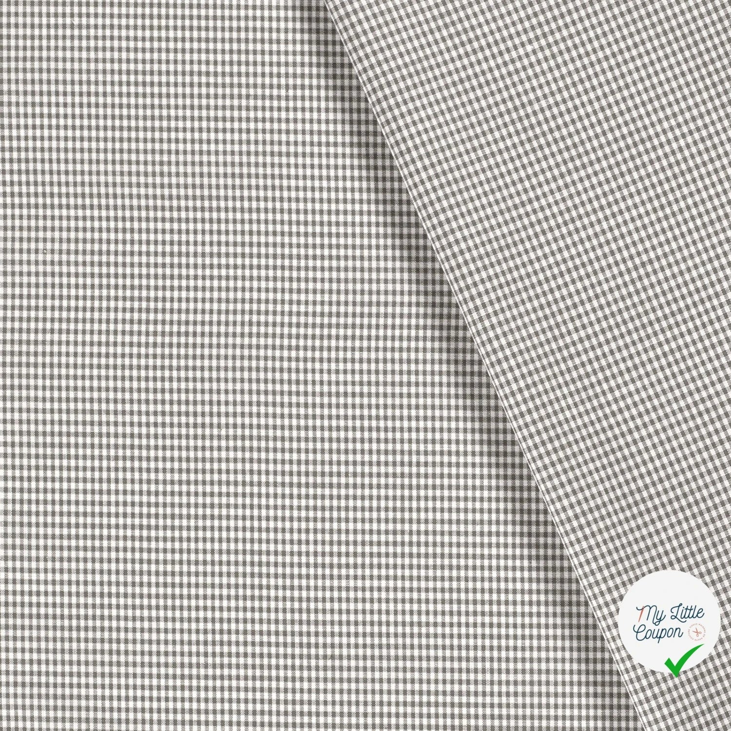 VICHY MINI CARREAUX COTON GRIS FONCÉ - My Little Coupon