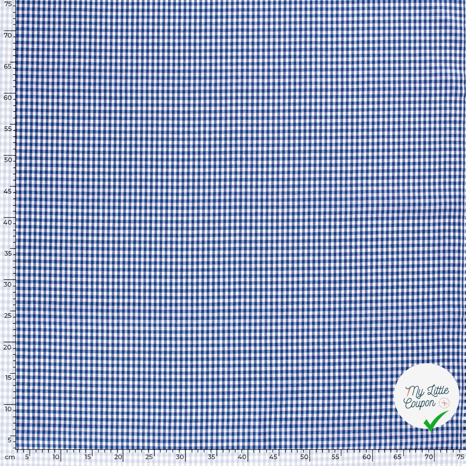 VICHY PETITS CARREAUX COTON COBALT - My Little Coupon