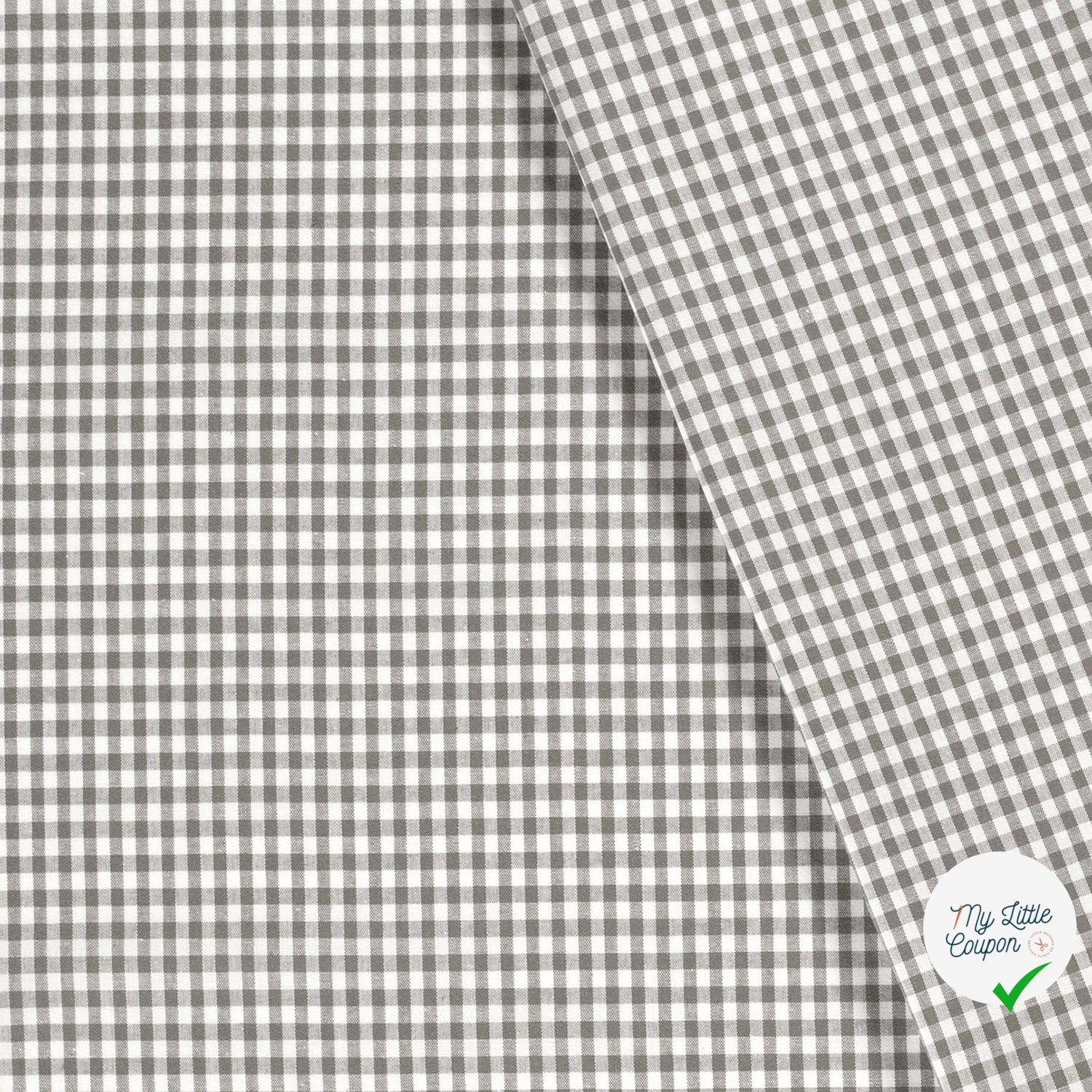 VICHY PETITS CARREAUX COTON GRIS FONCÉ - My Little Coupon