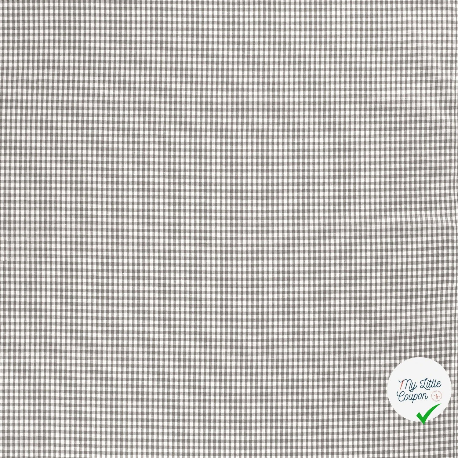 VICHY PETITS CARREAUX COTON GRIS FONCÉ - My Little Coupon