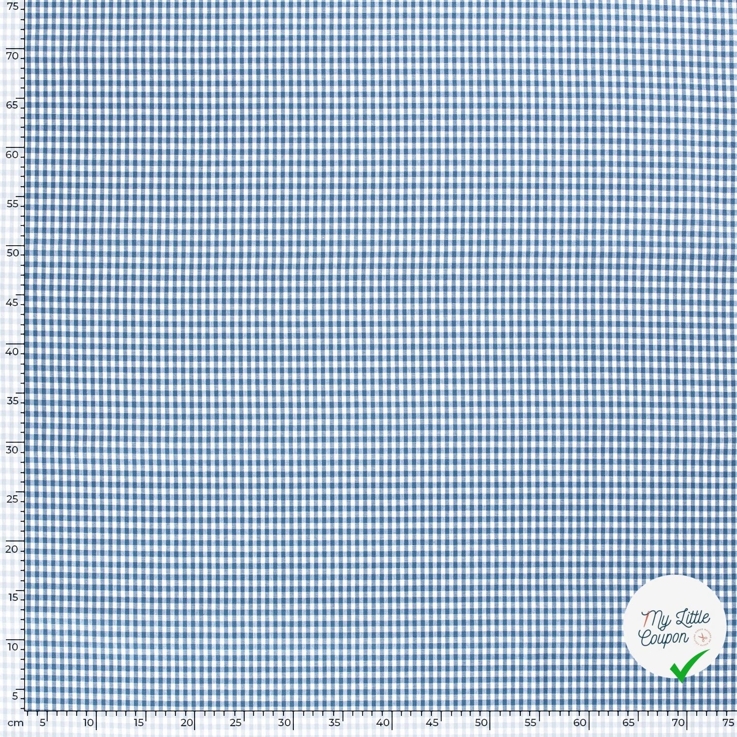 VICHY PETITS CARREAUX COTON INDIGO - My Little Coupon