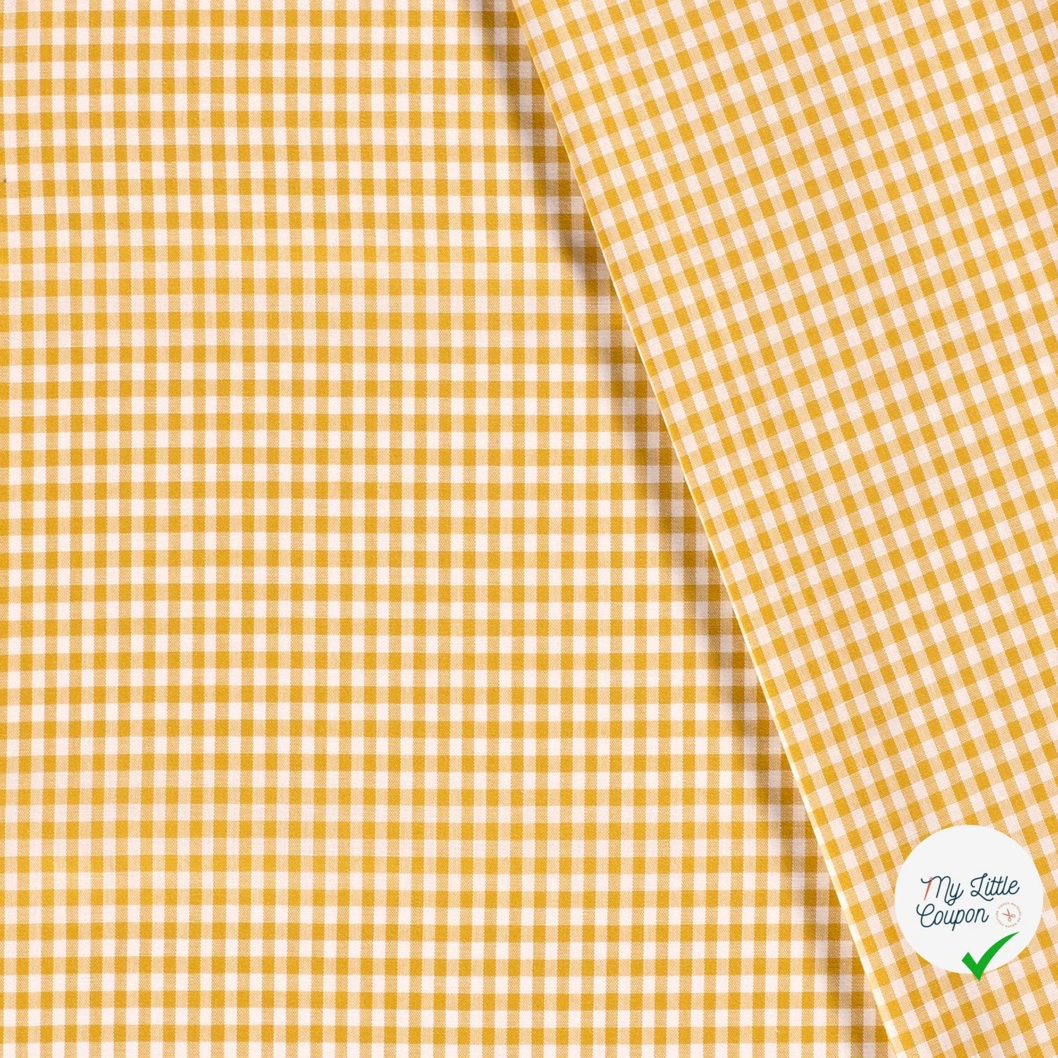 VICHY PETITS CARREAUX COTON OCRE - My Little Coupon