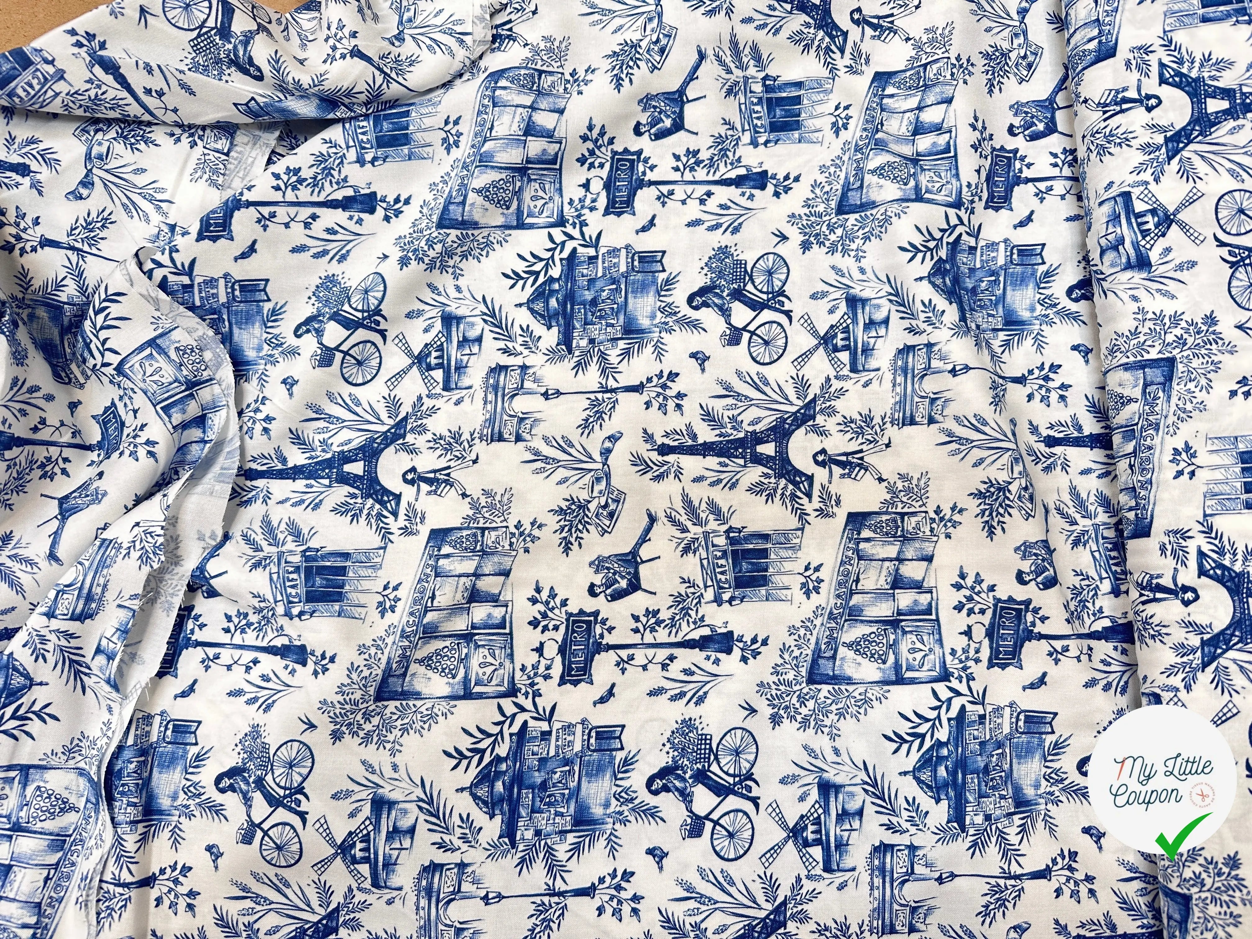 VISCOSE BAGUETTE BLANC / BLEU - My Little Coupon
