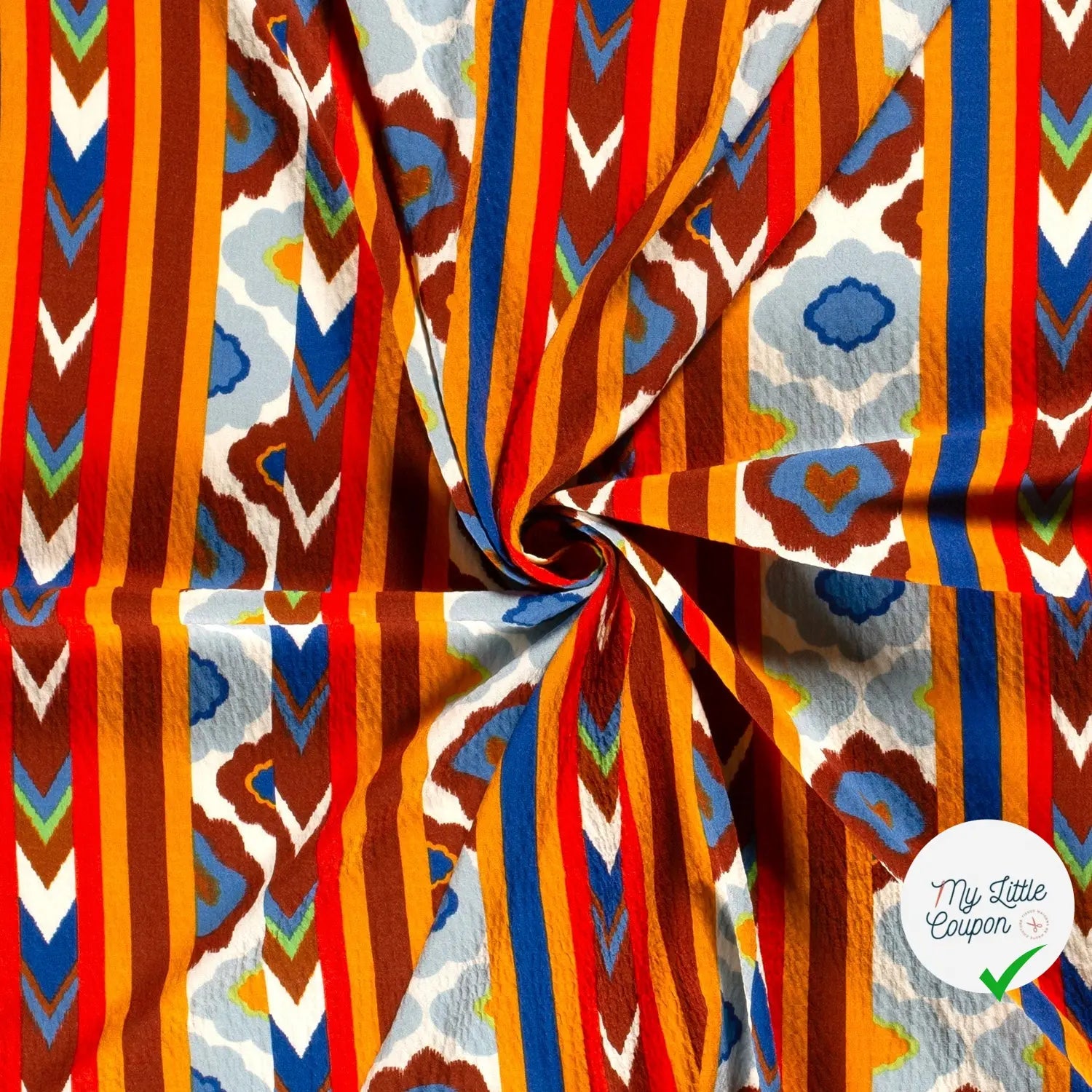 VISCOSE BUBBLE TISSU IMPRIMÉ ABSTRAIT BLANC - My Little Coupon