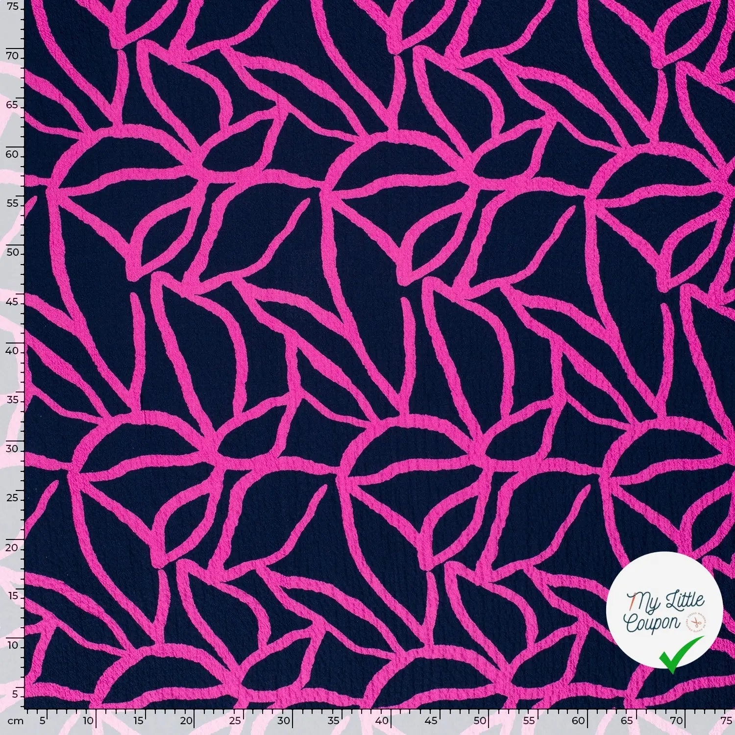 VISCOSE BUBBLE TISSU IMPRIMÉ ABSTRAIT BLEU MARINE - My Little Coupon