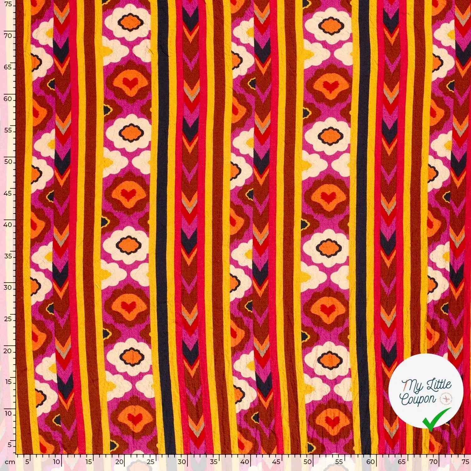 VISCOSE BUBBLE TISSU IMPRIMÉ ABSTRAIT FUCHSIA - My Little Coupon