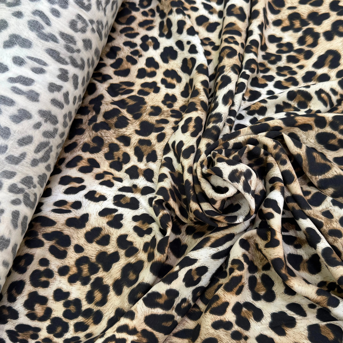 VISCOSE DOUCE LÉOPARDO FLUIDE MARRON BEIGE ET NOIR - My Little Coupon