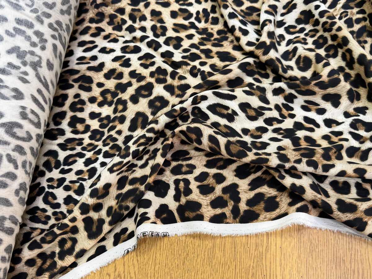 VISCOSE DOUCE LÉOPARDO FLUIDE MARRON BEIGE ET NOIR - My Little Coupon