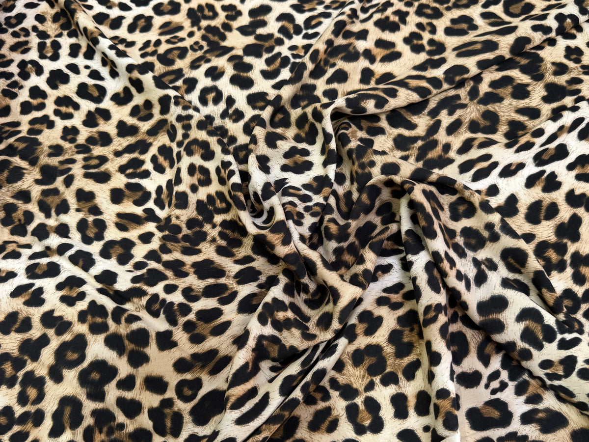 VISCOSE DOUCE LÉOPARDO FLUIDE MARRON BEIGE ET NOIR - My Little Coupon