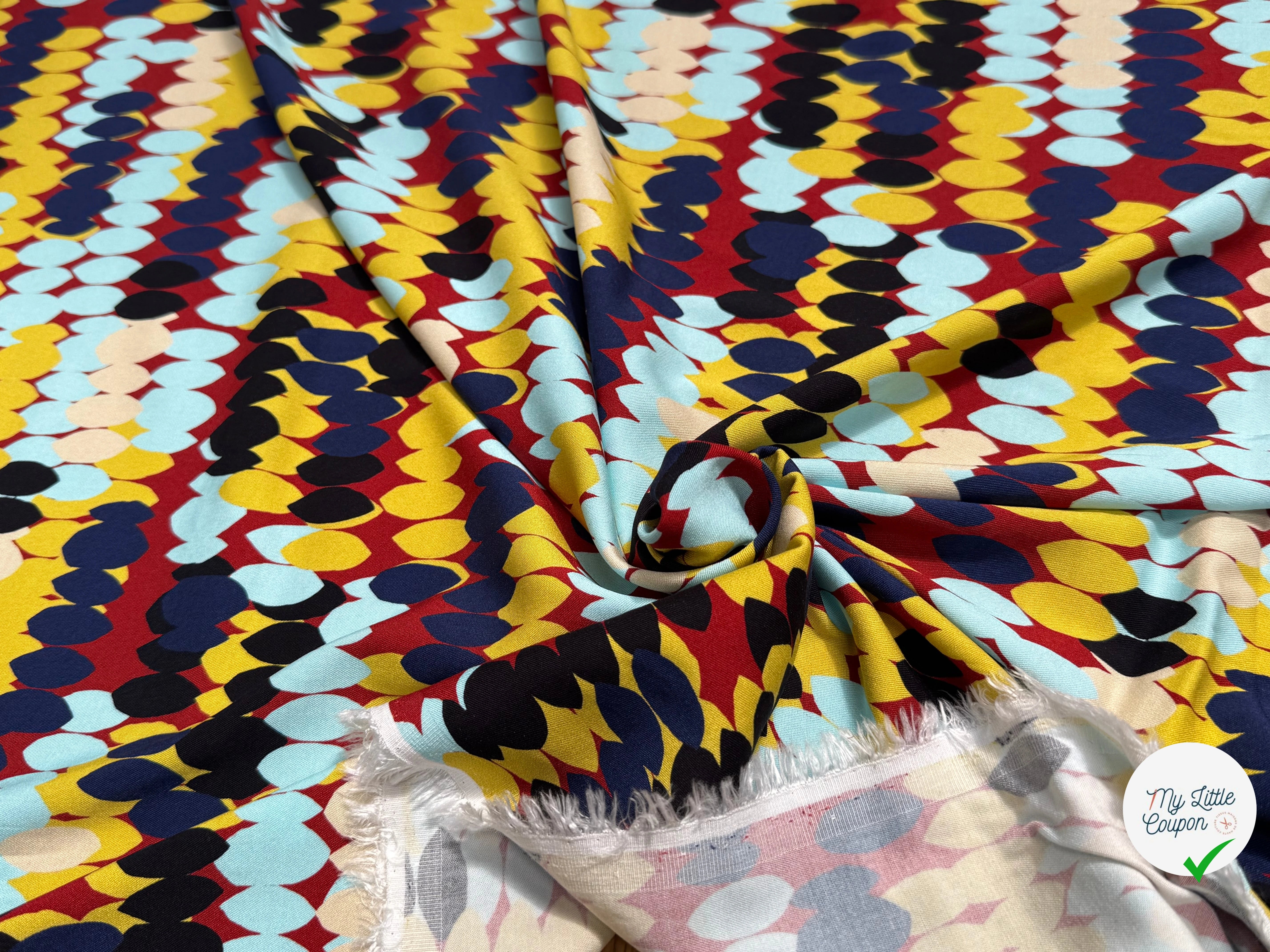 VISCOSE ÉLASTHANNE IMPRIMÉ ANIS PUNGI TOPO ENRANG ANIS - My Little Coupon