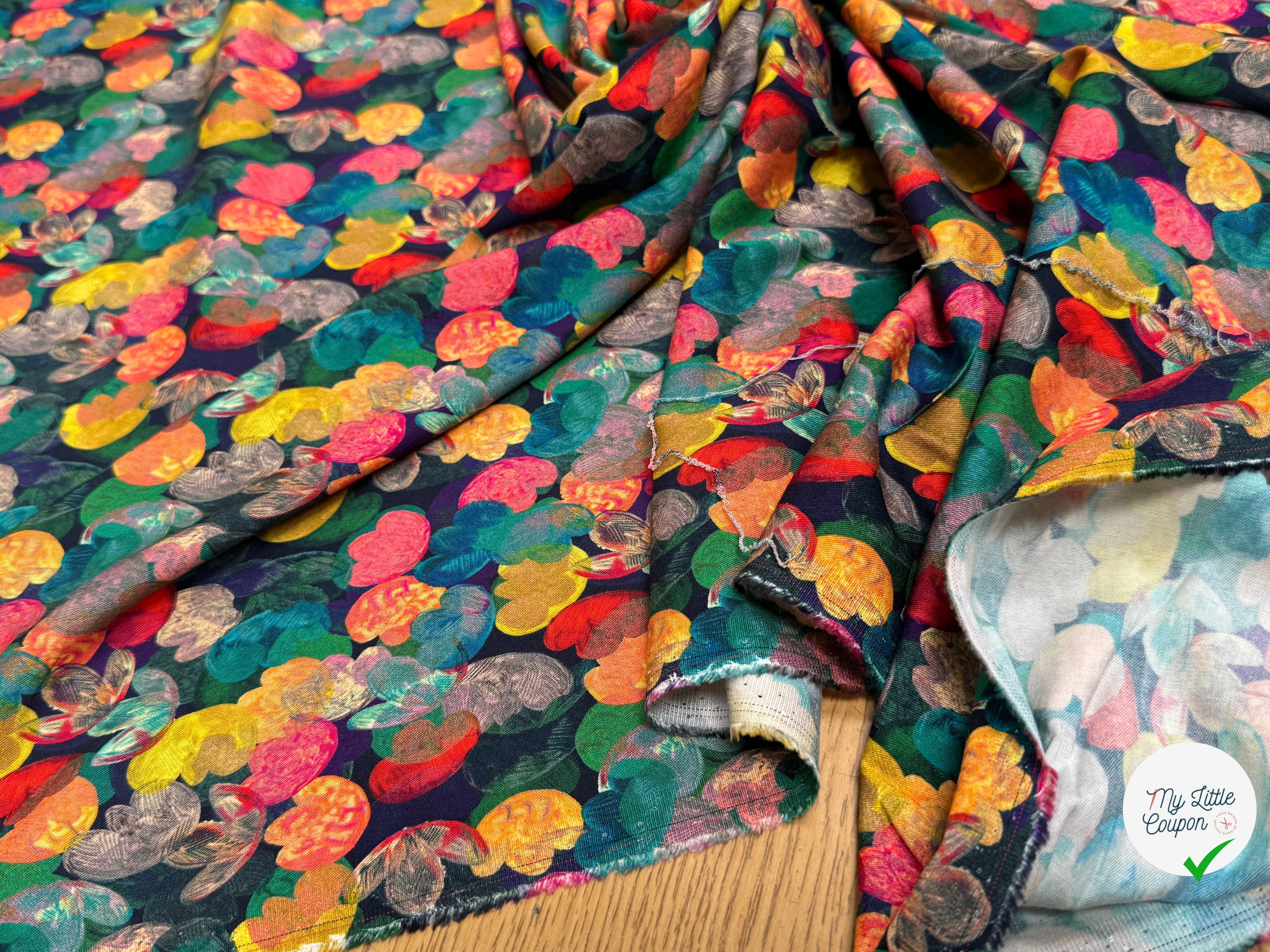 VISCOSE ÉLASTHANNE IMPRIMÉ BERLINGOT PUNGI TOPO BERLINGOT - My Little Coupon
