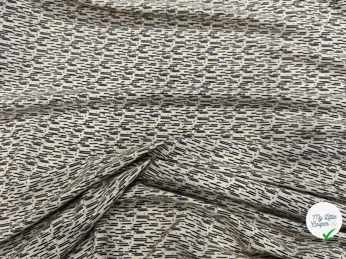 VISCOSE ÉLASTHANNE IMPRIMÉ GRAPHIQUE À TRAITS - My Little Coupon