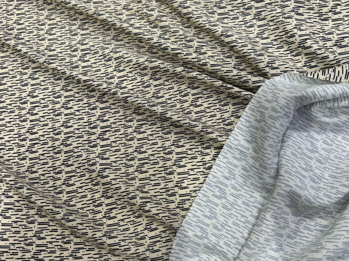 VISCOSE ÉLASTHANNE IMPRIMÉ GRAPHIQUE À TRAITS - My Little Coupon