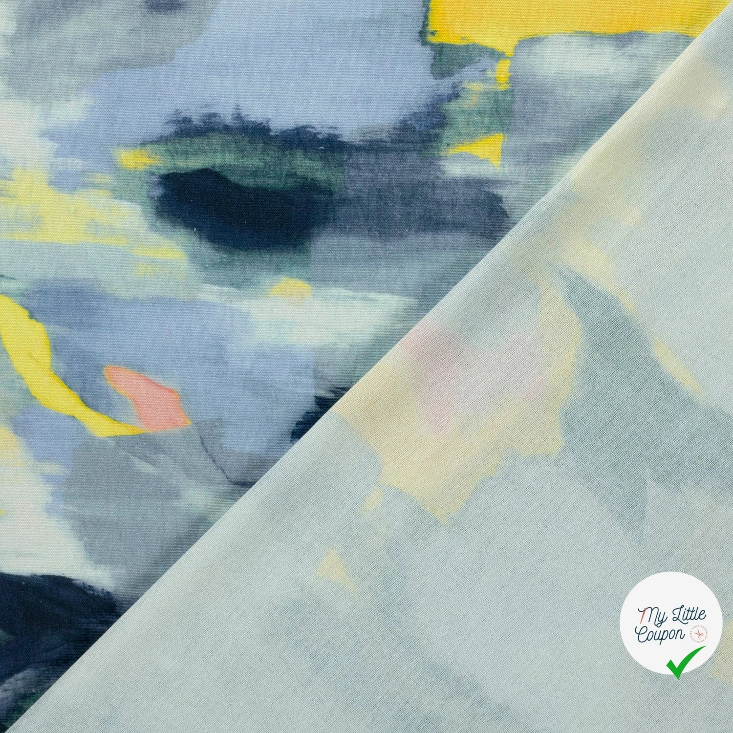 VISCOSE ET LIN ABSTRAIT BLEU CLAIR - My Little Coupon