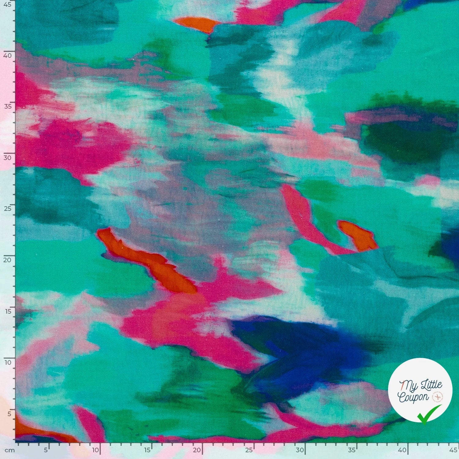 VISCOSE ET LIN ABSTRAIT MENTHE FONCÉE - My Little Coupon